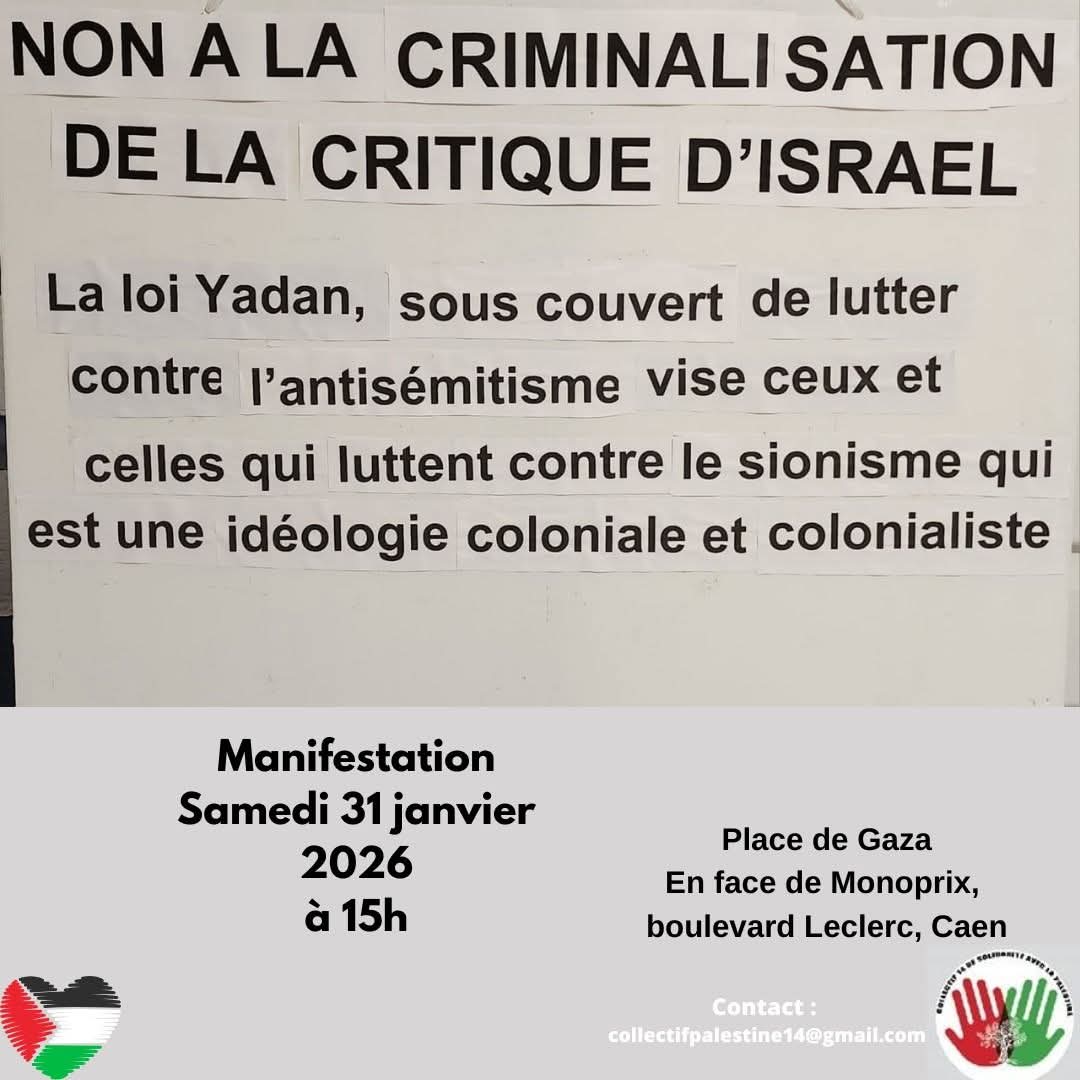 Non à la criminalisation de la critique d’israel