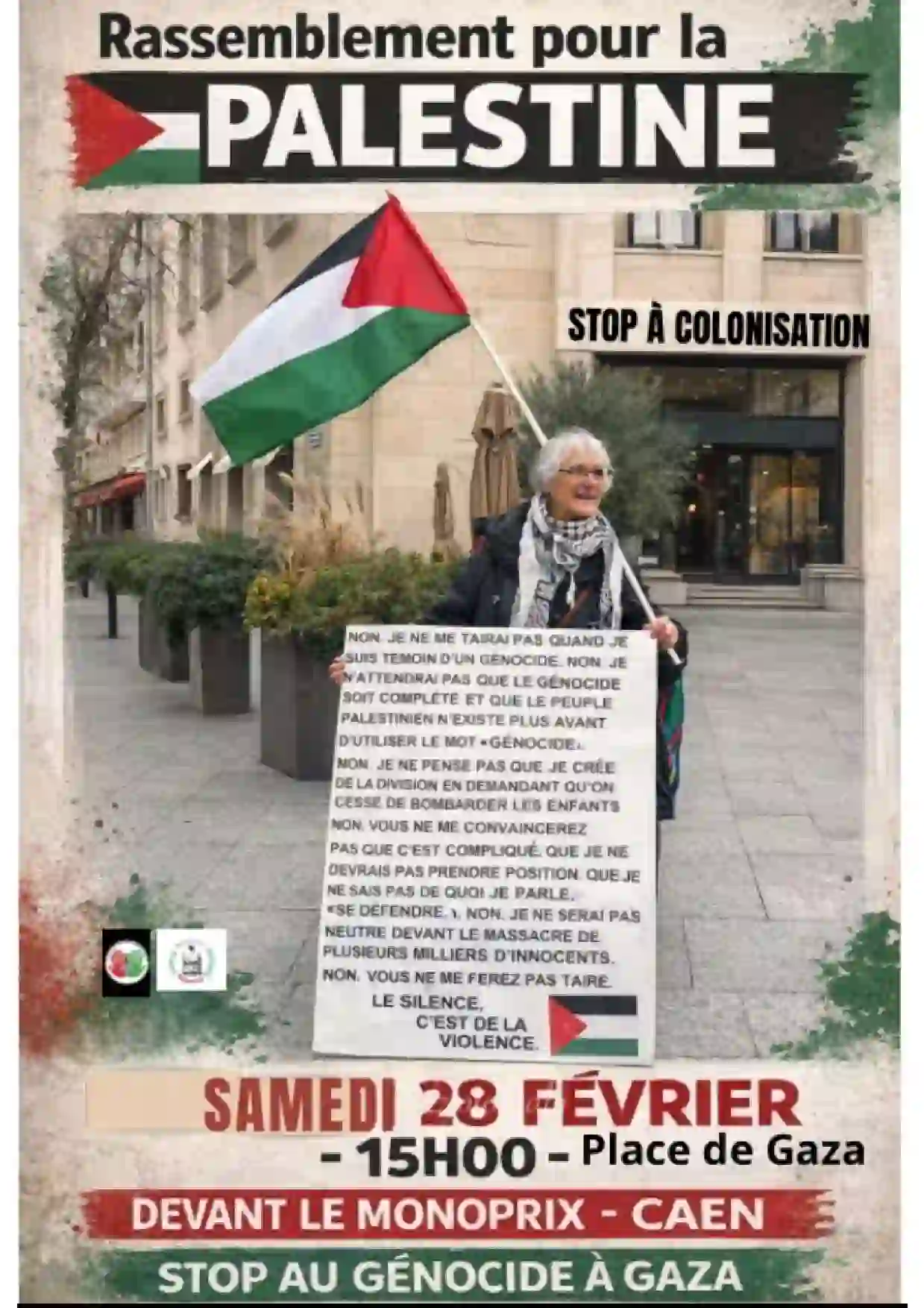 Rassemblement pour la Palestine affiche