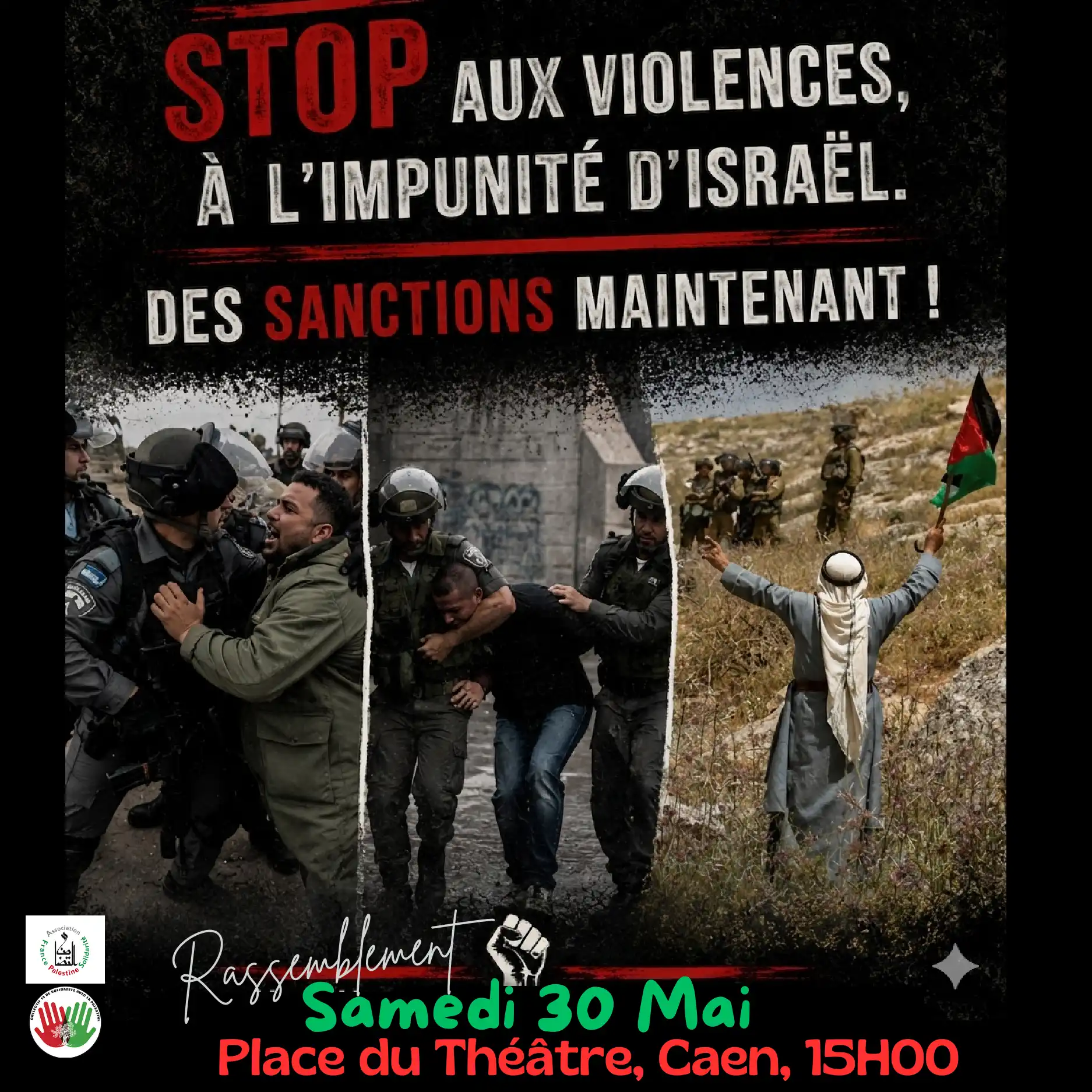 Stop aux Violences à l'mpunité d'isreal, des sancations maintenant